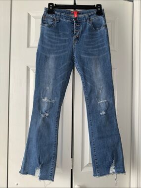 Chelsea & Violet Distressed Light Blue Flare Jeans
